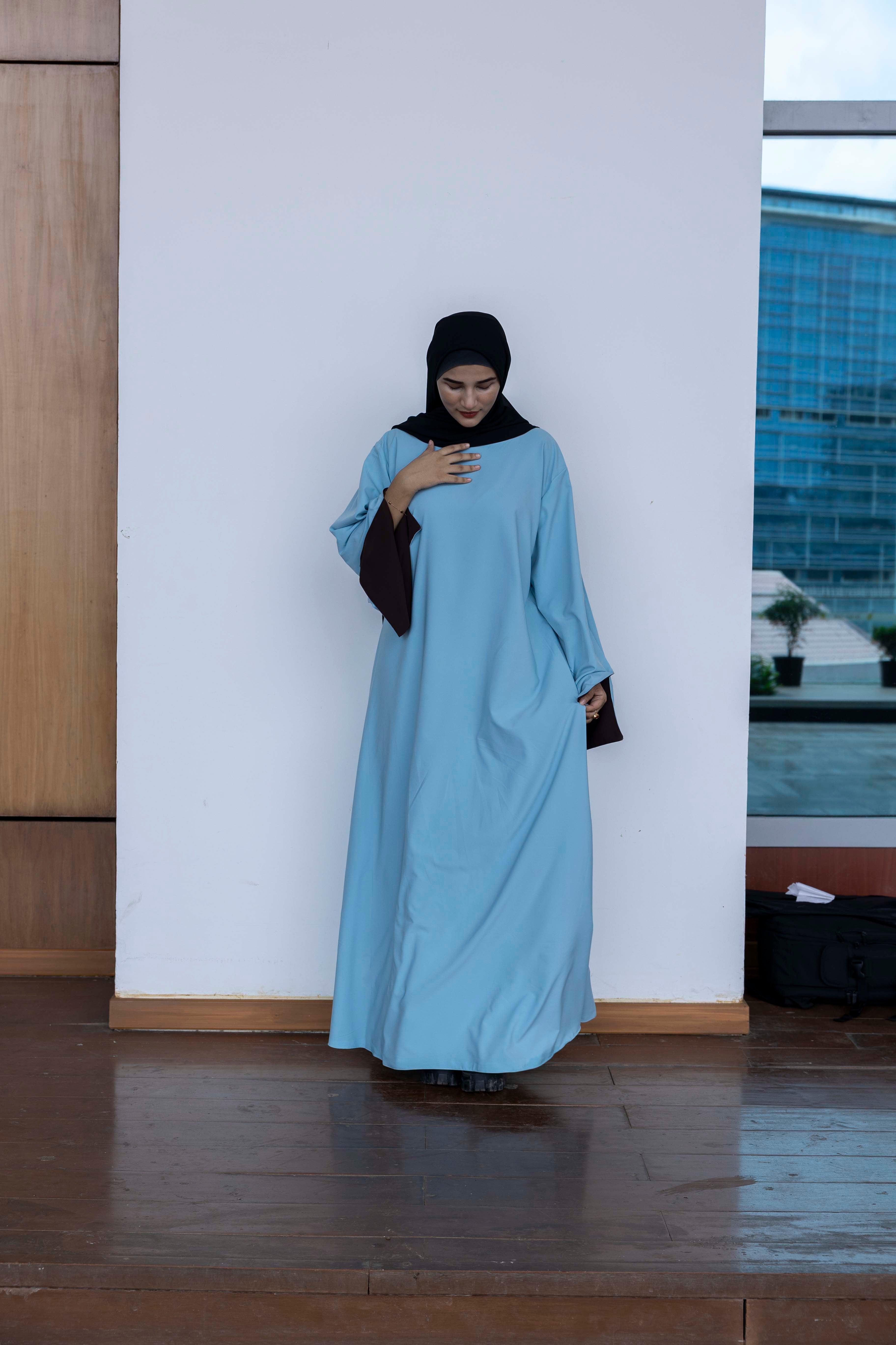 2-in-1 Reversible abaya – Brown & blue