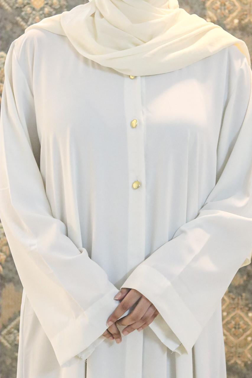 White buttoned Abaya (without hijab)