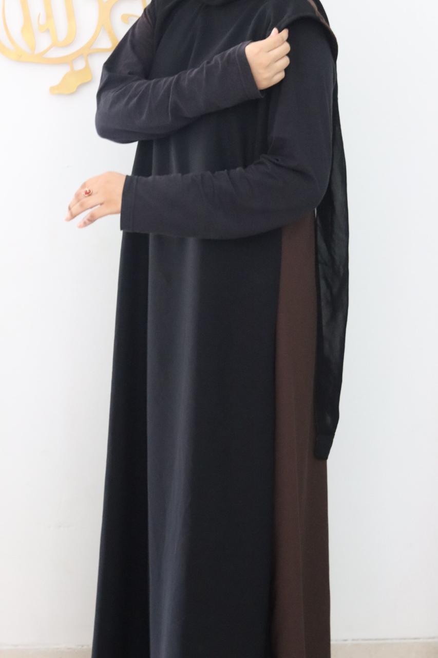 2 in 1 inner slit - sleeveless brown & black