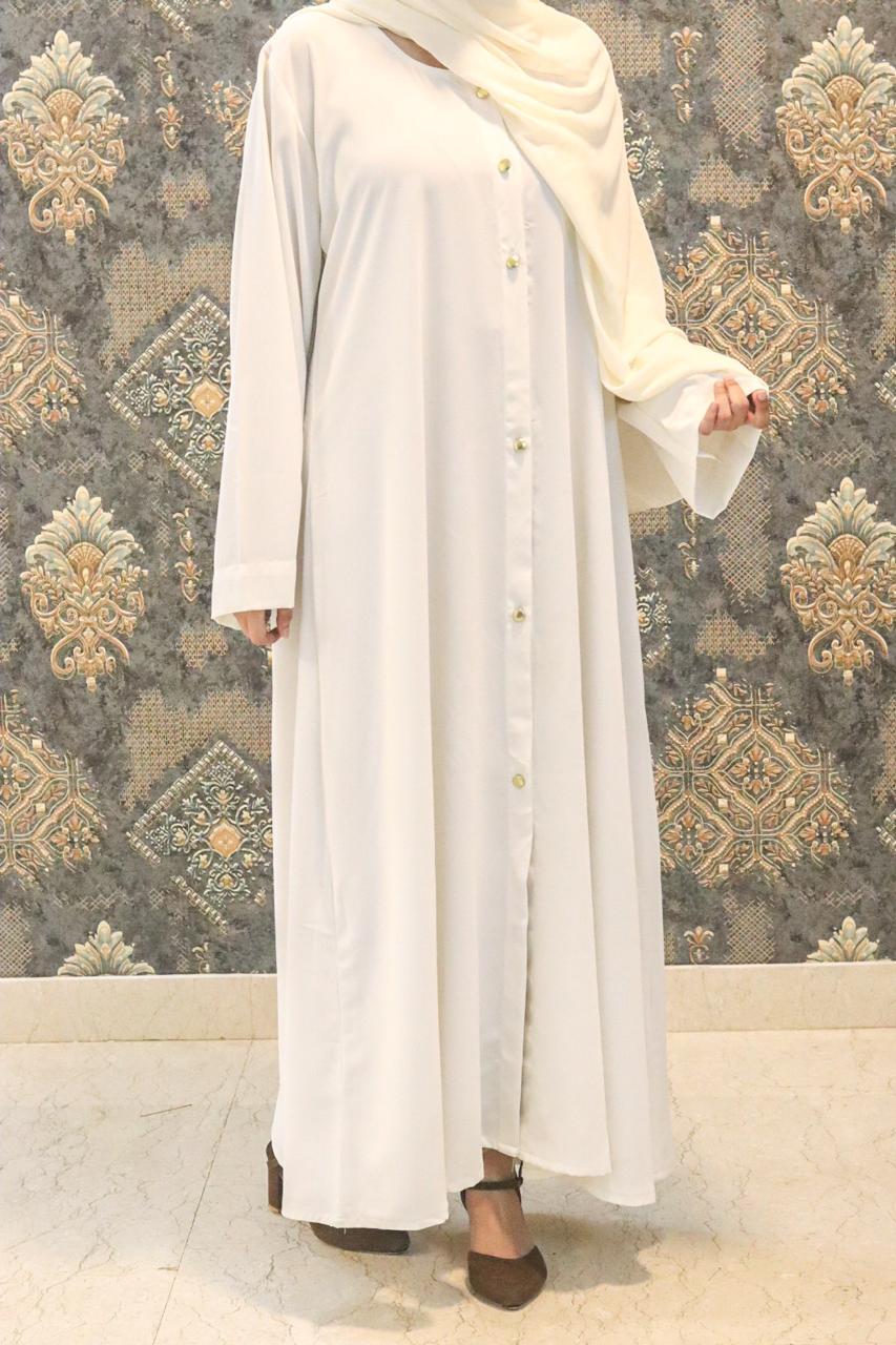 White buttoned Abaya (without hijab)