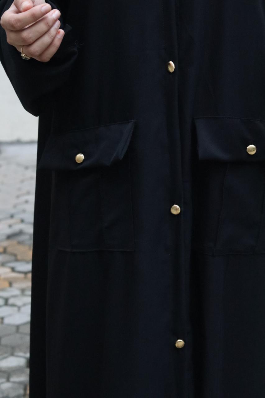 Black pocket Abaya (with hijab)