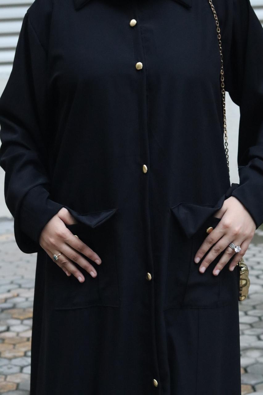 Black pocket Abaya (with hijab)