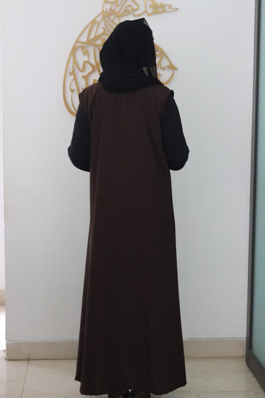 2 in 1 inner slit - sleeveless brown & black