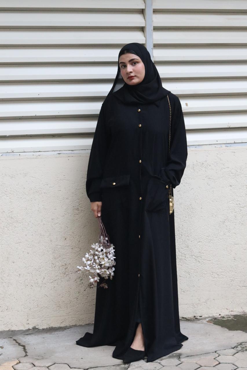 Black pocket Abaya (with hijab)
