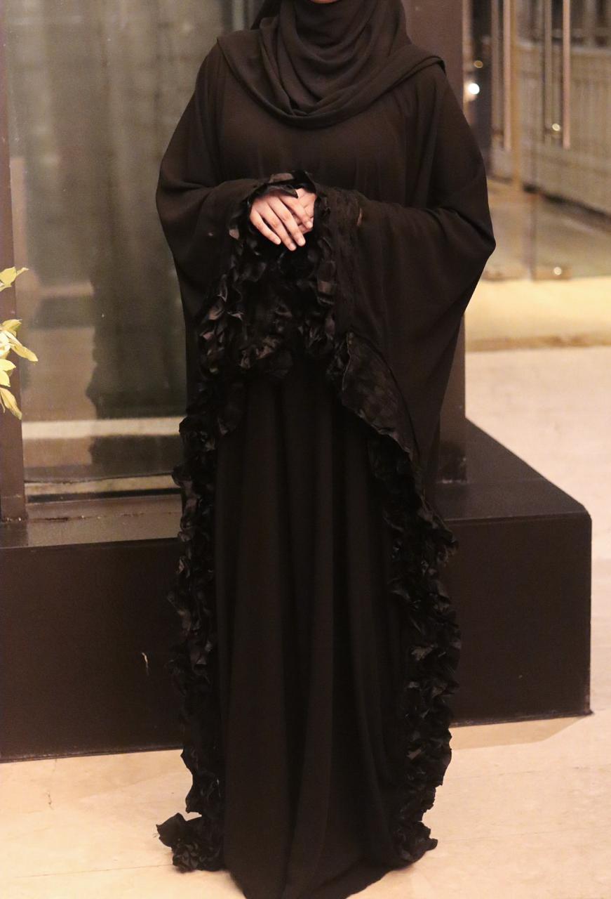Georgette Frill kaftan Abaya with hijab