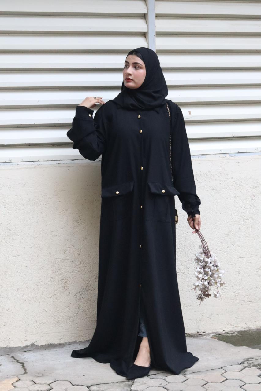 Black pocket Abaya (with hijab)