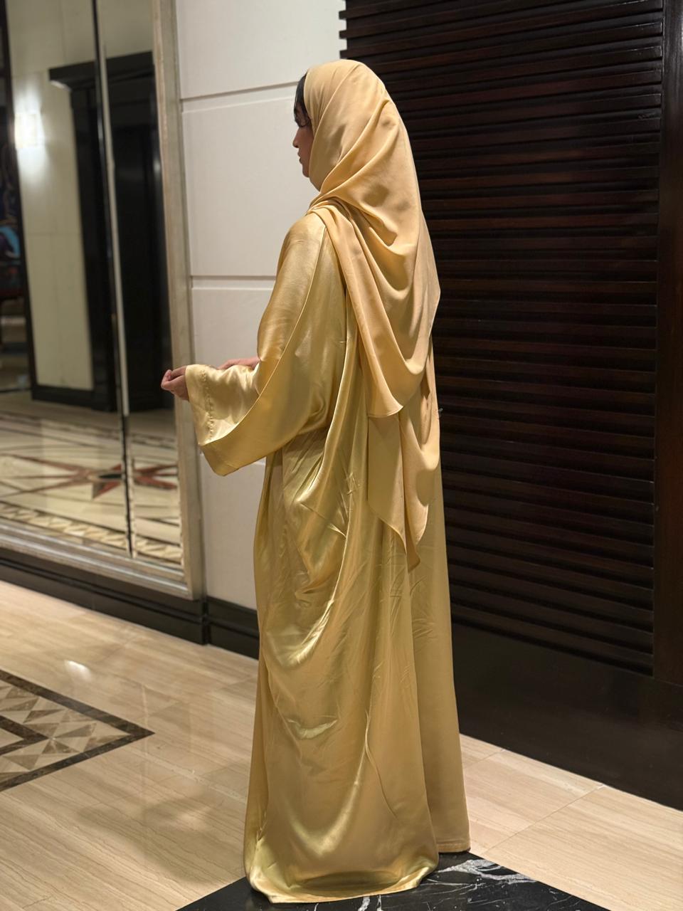 Broach Satin Abaya (comes without hijab)