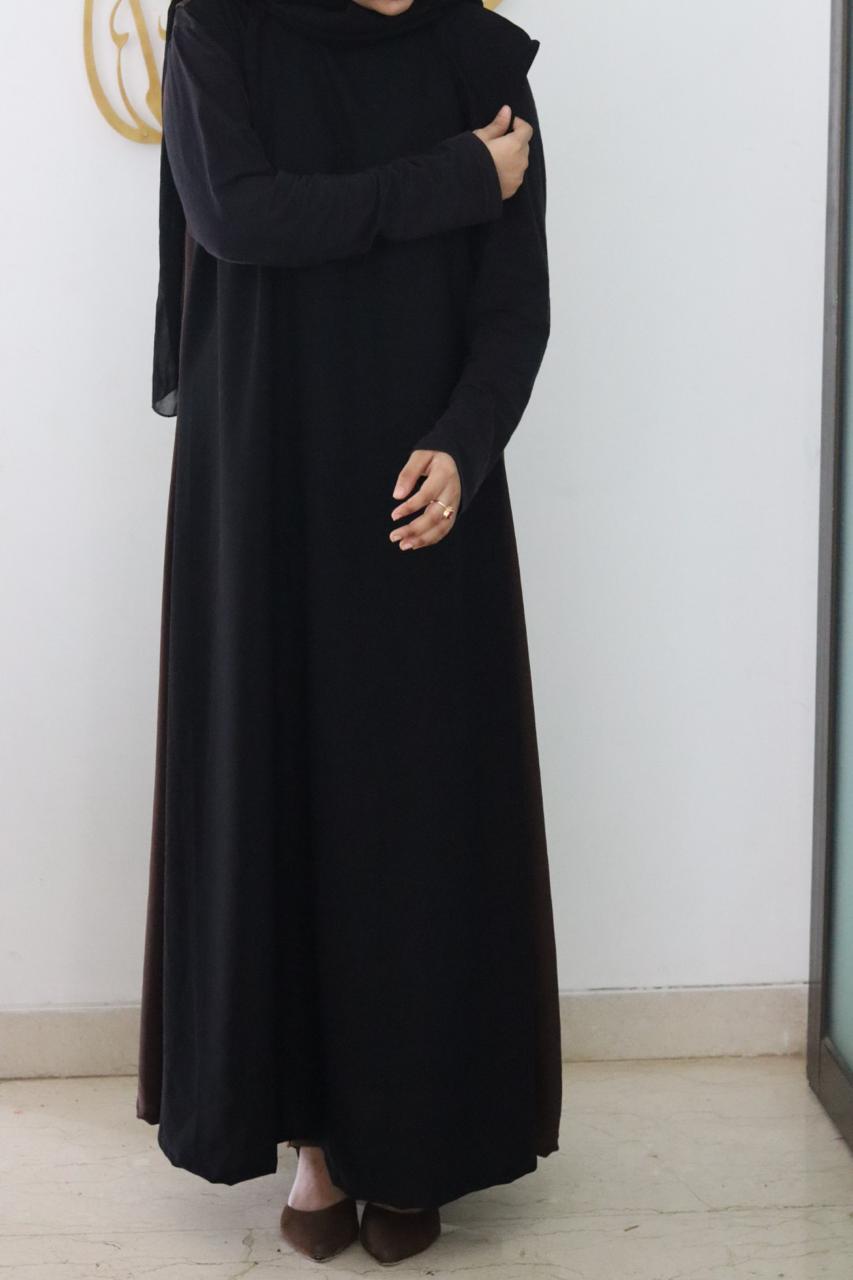 2 in 1 inner slit - sleeveless brown & black