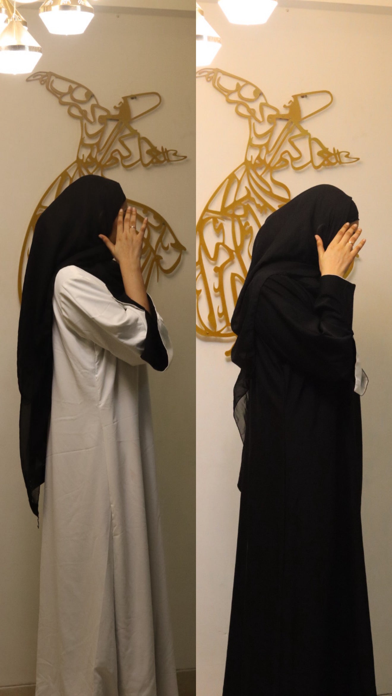 2-in-1 Reversible abaya – Black & white