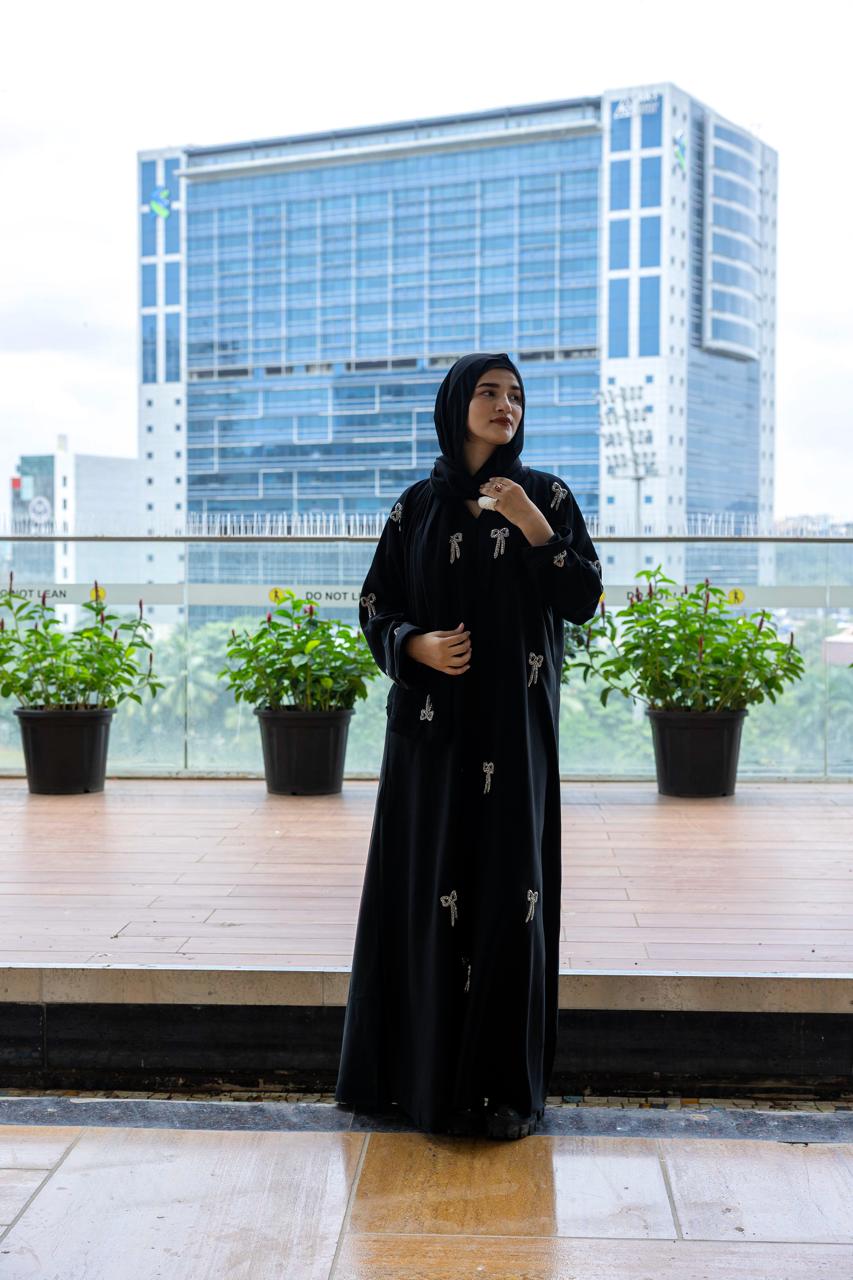 Bow handwork abaya (with Hijab)