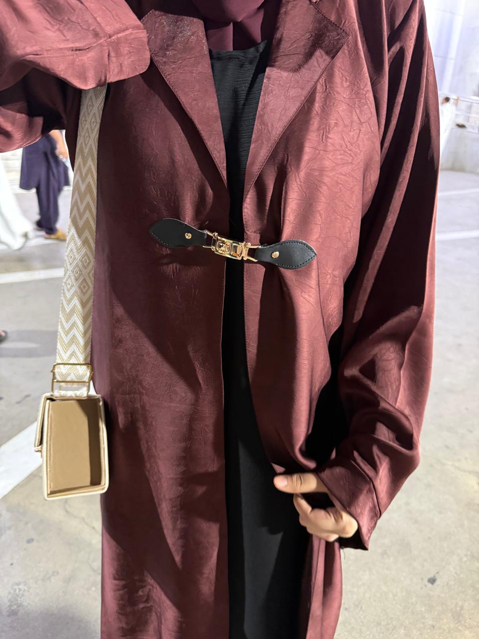 2pc Cherry coat Abaya (with attached inner slit + hijab)