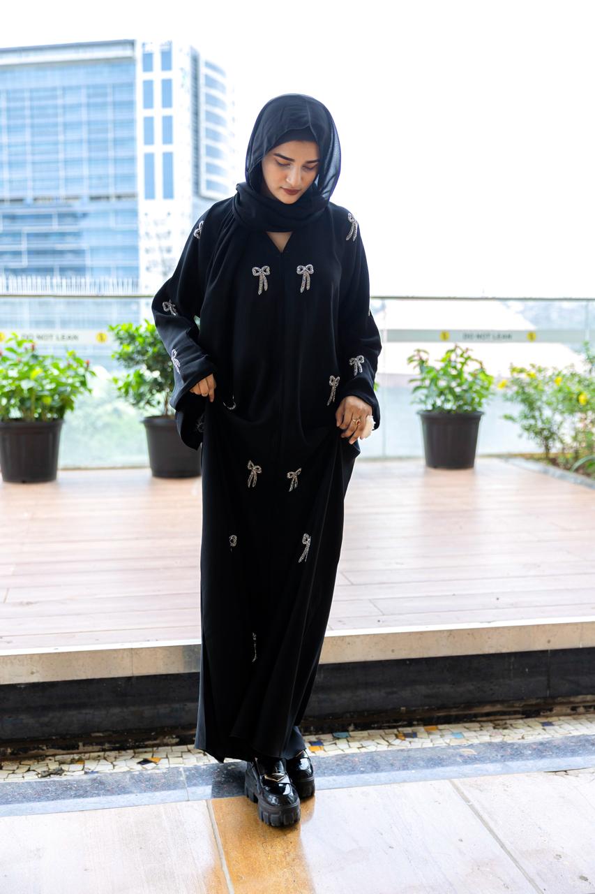 Bow handwork abaya (with Hijab)