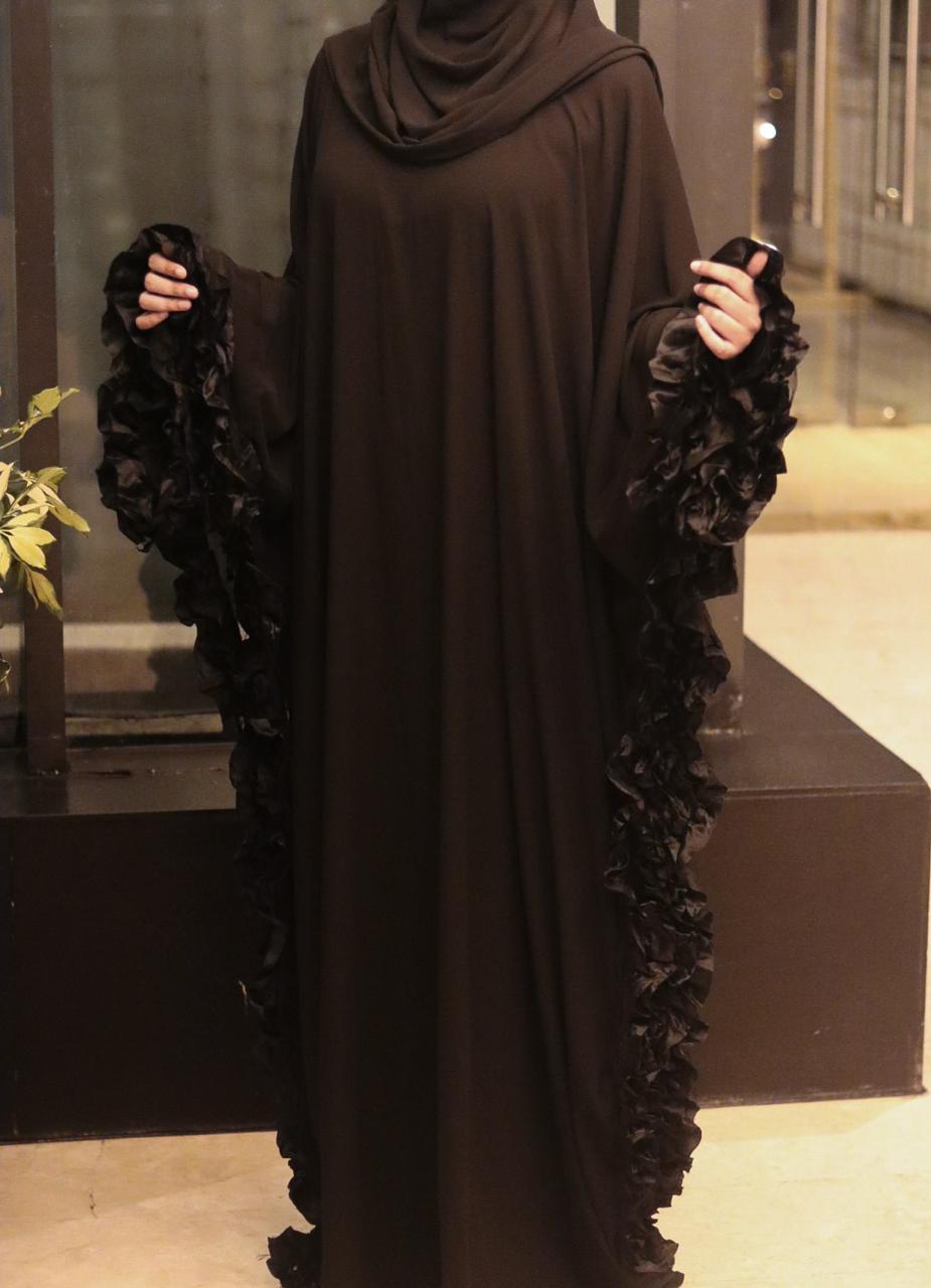 Georgette Frill kaftan Abaya with hijab