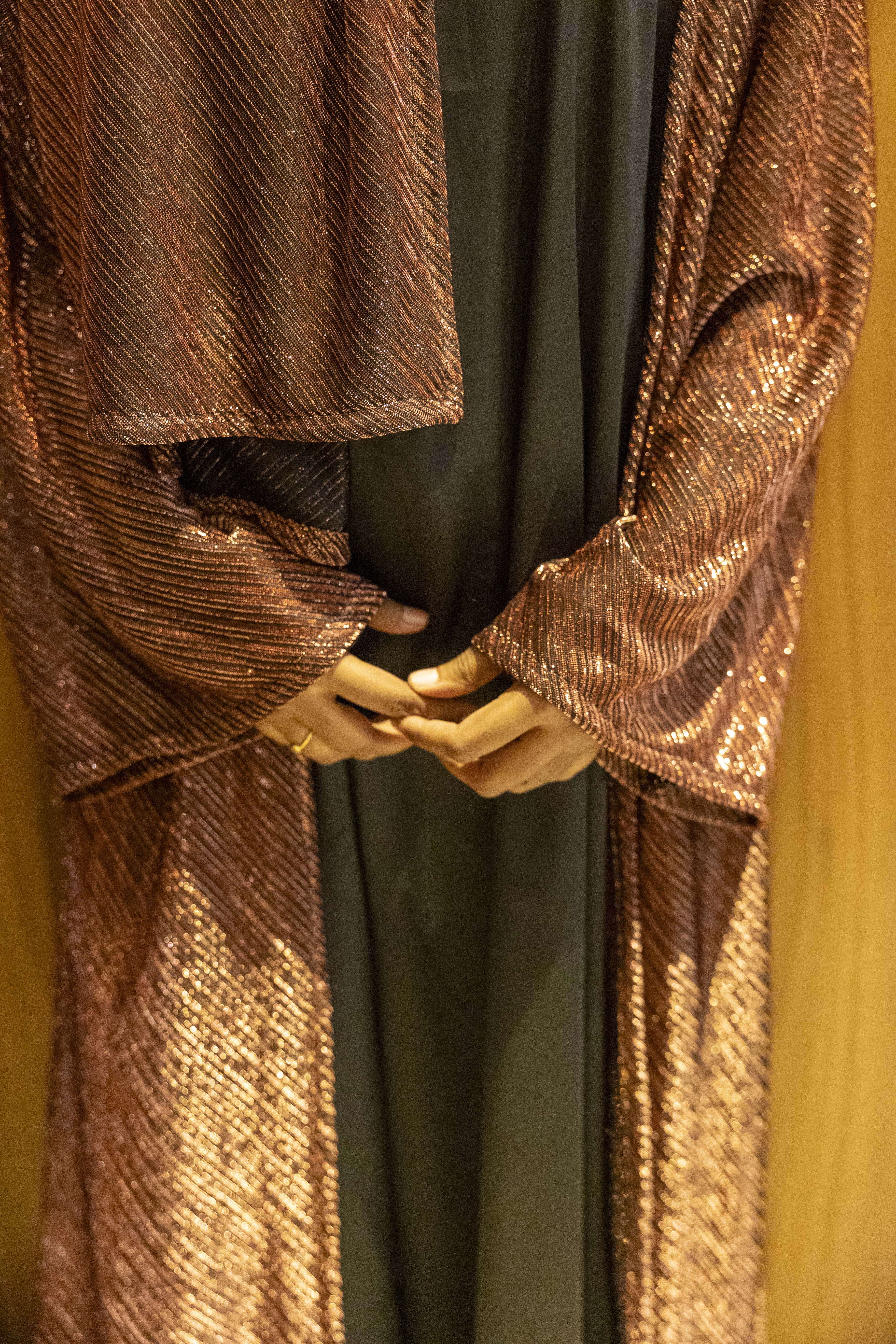 Metallic brown 3pc shrug set (comes with matching hijab & inner slit)