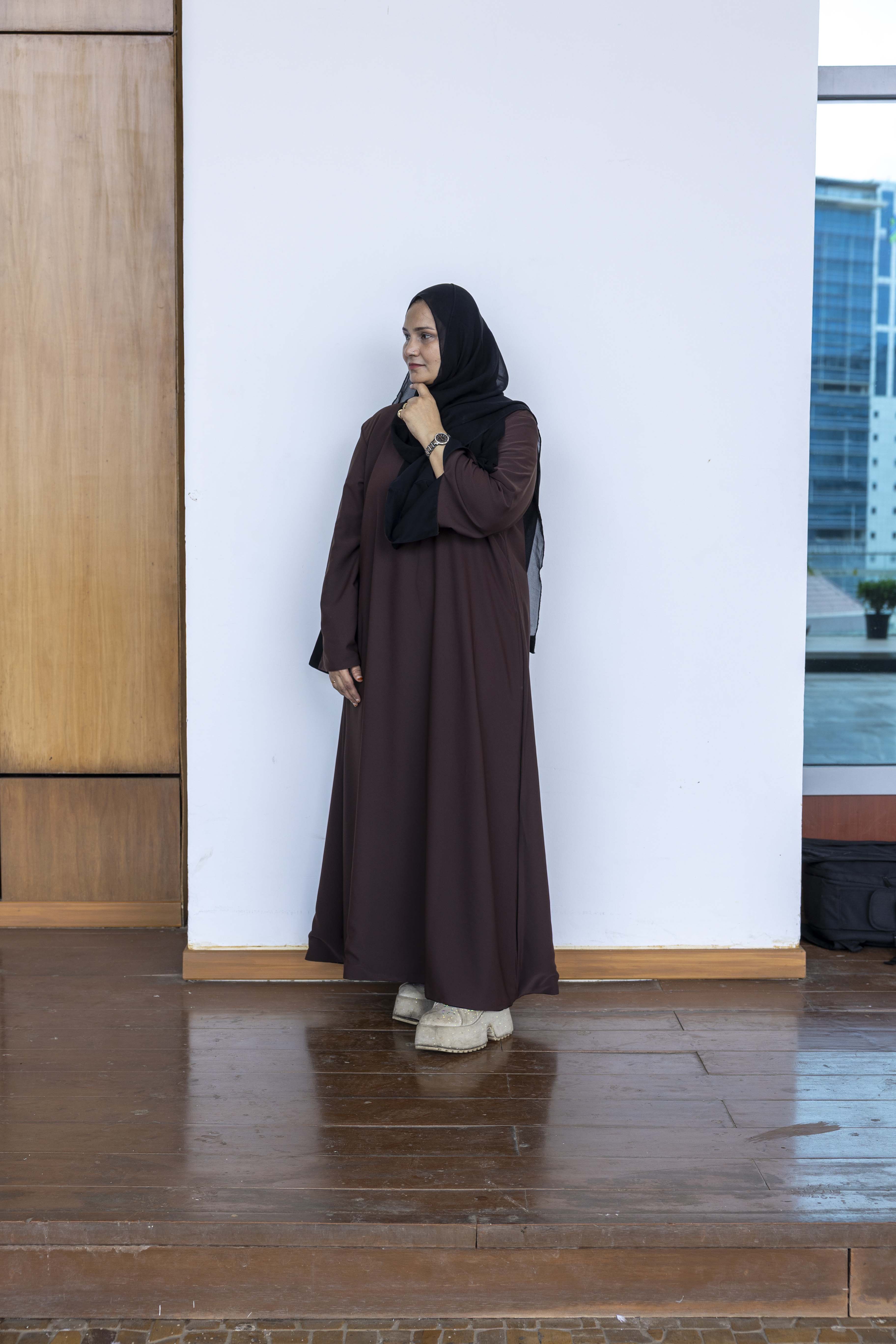 2-in-1 Reversible abaya – Brown & black