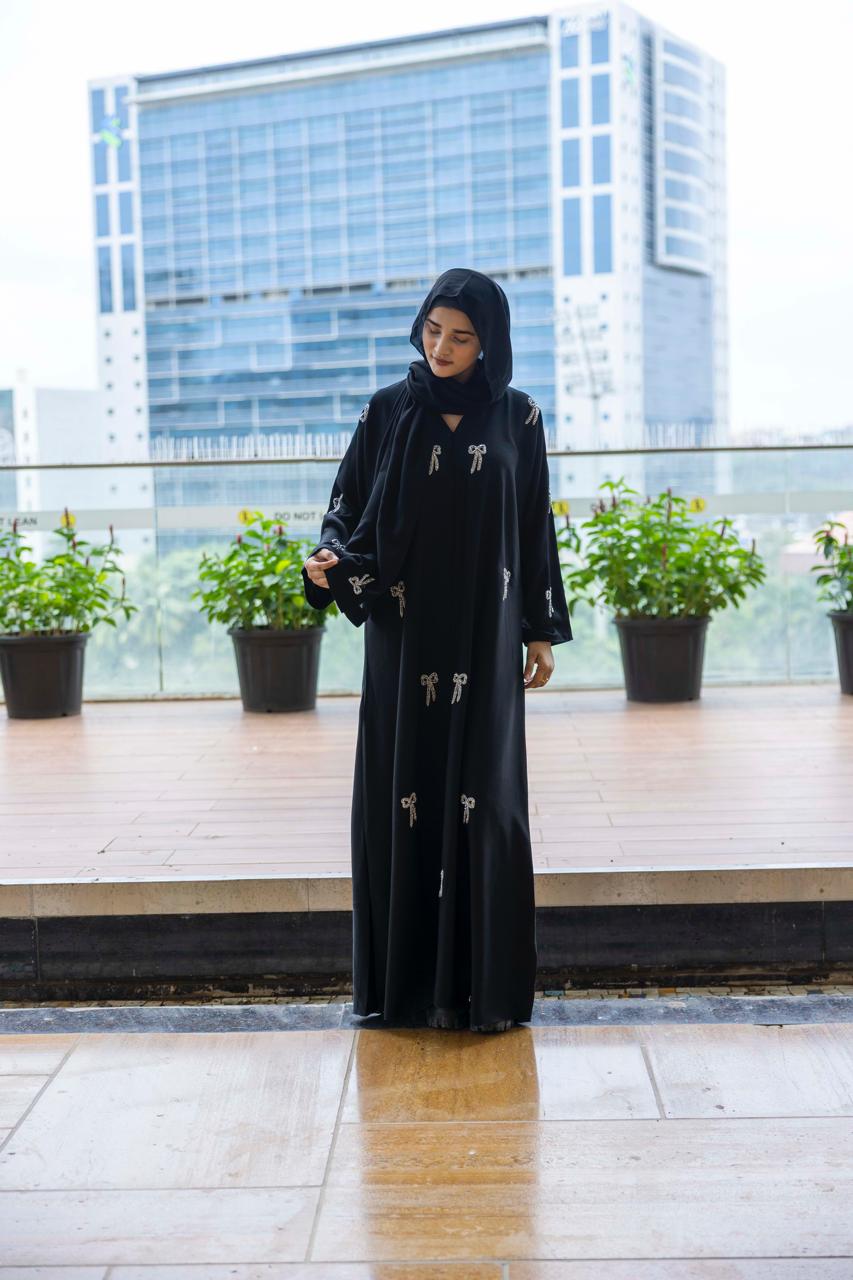 Bow handwork abaya (with Hijab)