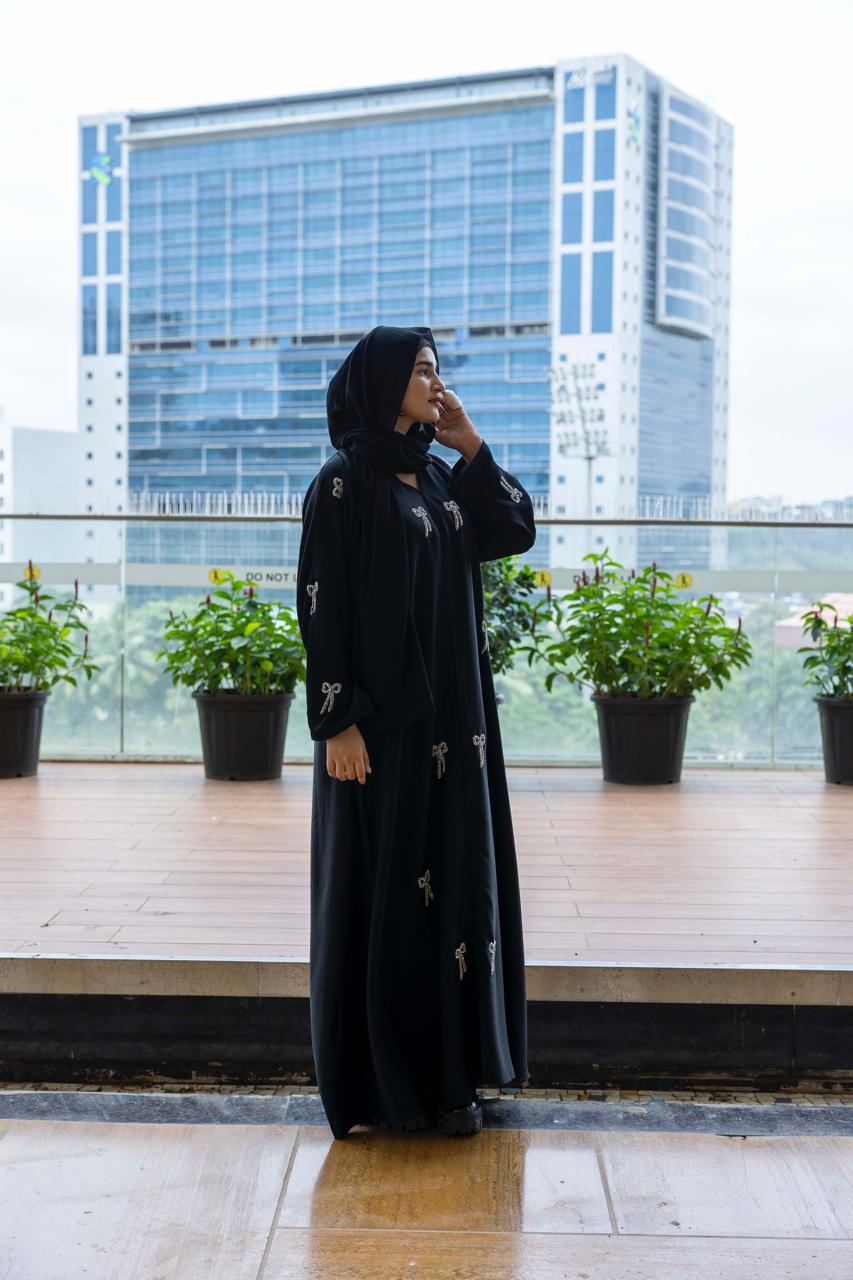 Bow handwork abaya (with Hijab)