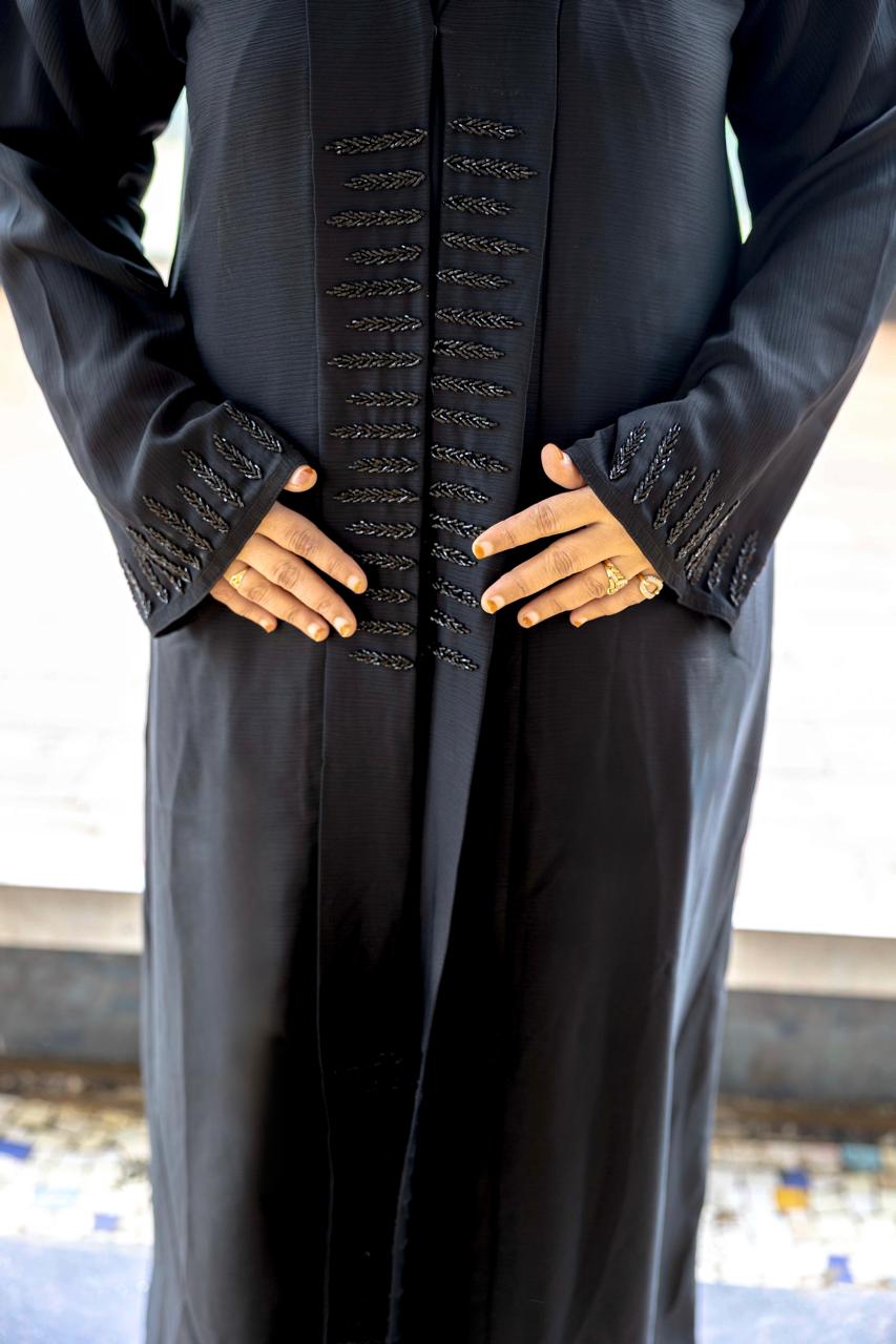 Black beaded abaya (with Hijab)